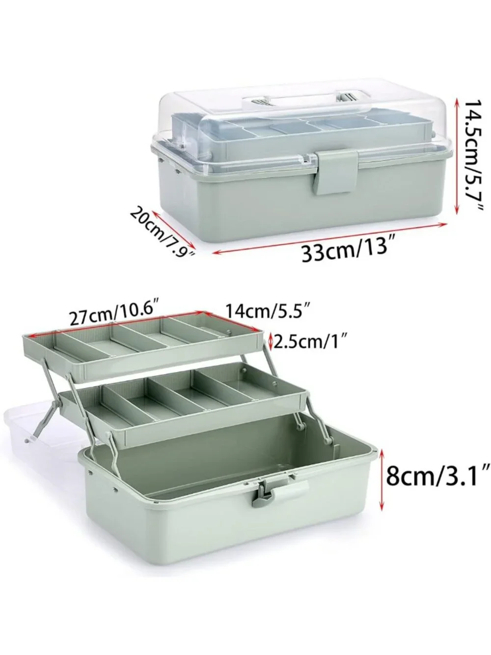 3-Layer Portable Craft Organizer Box | Adjustable Storage for Art, Sewing & More
